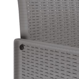Berkfield Home 9 Piece Garden Dining Set with Cushions Light Grey Poly Rattan - thumbnail 8