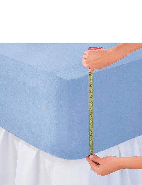 "Chums Extra Deep Fitted Cotton Jersey Sheet 15"" in Blue - Size: King"