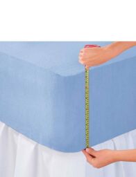 "Chums Extra Deep Fitted Cotton Jersey Sheet 15"" in Blue - Size: King"