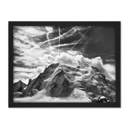 "Artery8 Wall Art Print Buisse Mont Blanc Tacul Mountain Summit Photo Large Framed Wall Décor Art in Light Oak - Size: W18"" x H24""" - thumbnail 1