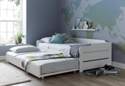 Bedmaster Copella Guest Bed With Trundle With Pocket Mattress in White - Size: Single - thumbnail 2