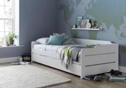 Bedmaster Copella Guest Bed With Trundle With Pocket Mattress in White - Size: Single - thumbnail 3