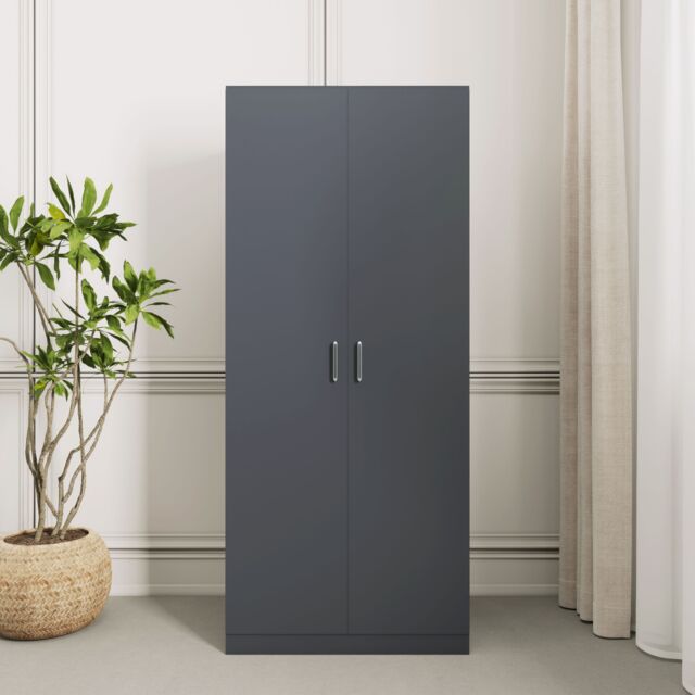 Seconique Dakotia 2 Door Wardrobe in Dark Grey - image 1