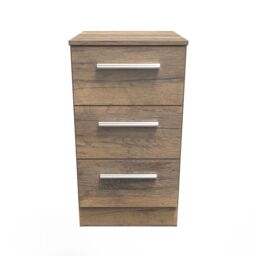 Ready Assembled 2 U Trent 3 Drawer Bedside Cab(Ready Assembled) in Dark Brown - thumbnail 1