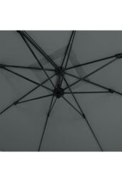 H&O Direct 3m x 3m Dark Grey Square Rotating Outdoor Cantilever Parasol - thumbnail 4