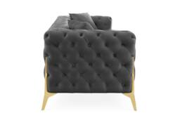 Home Detail Jaguar 2 Seater Sofa Chesterfield Design Velvet Fabric in Dark Grey - thumbnail 3