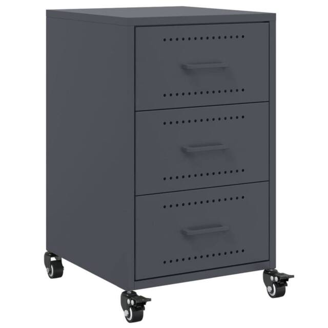 Berkfield Home Bedside Cabinet Anthracite 36x39x59 cm Steel in Charcoal - Size: 36 x 39 x 59 cm - image 1