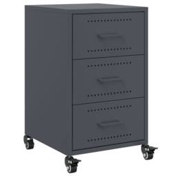 Berkfield Home Bedside Cabinet Anthracite 36x39x59 cm Steel in Charcoal - Size: 36 x 39 x 59 cm - thumbnail 1