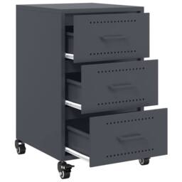 Berkfield Home Bedside Cabinet Anthracite 36x39x59 cm Steel in Charcoal - Size: 36 x 39 x 59 cm - thumbnail 9