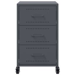 Berkfield Home Bedside Cabinet Anthracite 36x39x59 cm Steel in Charcoal - Size: 36 x 39 x 59 cm - thumbnail 6