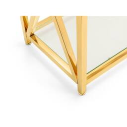 Cheshire Monaco Console Table in Glass & Gold - thumbnail 4