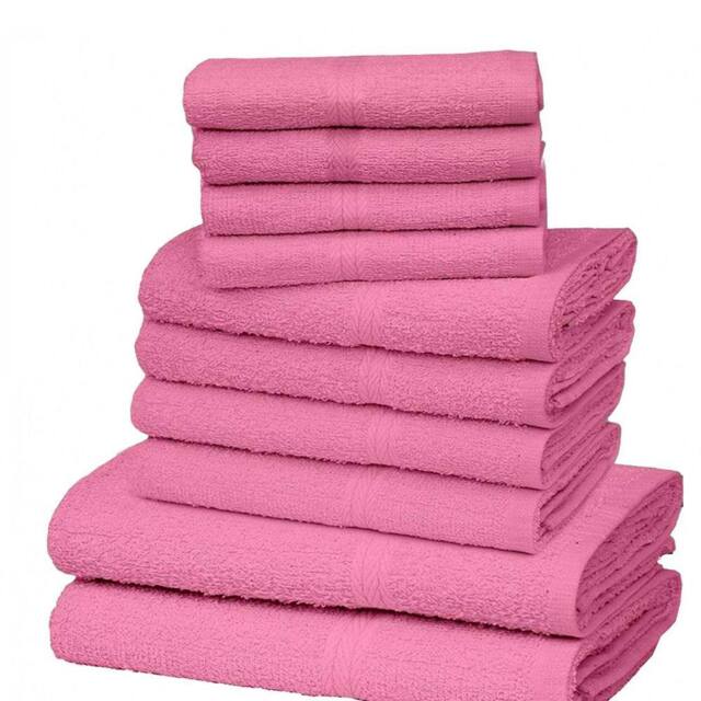 K Collection Egyptian Cotton Towel Set (Pack of 10) in Pink - image 1
