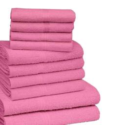 K Collection Egyptian Cotton Towel Set (Pack of 10) in Pink - thumbnail 2