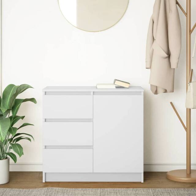 Berkfield Home Sideboard with Drawer White 71x35x65 cm Engineered Wood - Size: 71 x 35 x 65 cm - image 1
