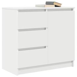 Berkfield Home Sideboard with Drawer White 71x35x65 cm Engineered Wood - Size: 71 x 35 x 65 cm - thumbnail 4