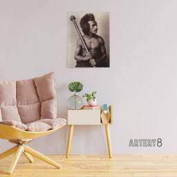 "Artery8 Burton Brothers Photograph of a Fijian Warrior Canvas Wall Art Print in Brown - Size: W12"" x H16""" - thumbnail 3