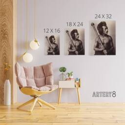 "Artery8 Burton Brothers Photograph of a Fijian Warrior Canvas Wall Art Print in Brown - Size: W12"" x H16""" - thumbnail 4