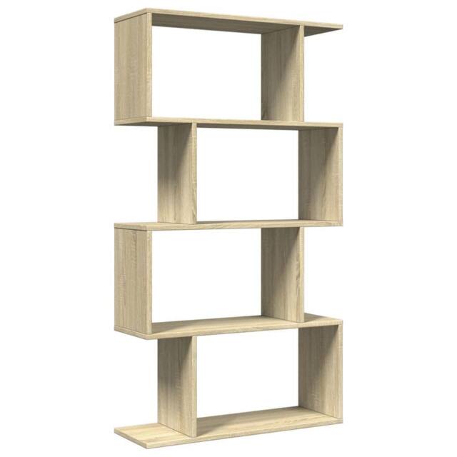 Berkfield Home Room Divider Bookcase 4-Tier Sonoma Oak 70x24x129 cm Engineered Wood in Light Oak - Size: 70 x 24 x 129 cm - image 1