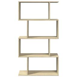 Berkfield Home Room Divider Bookcase 4-Tier Sonoma Oak 70x24x129 cm Engineered Wood in Light Oak - Size: 70 x 24 x 129 cm - thumbnail 5