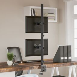 Berkfield Home Dual Monitor Stand Black Steel VESA 75/100 mm - thumbnail 4