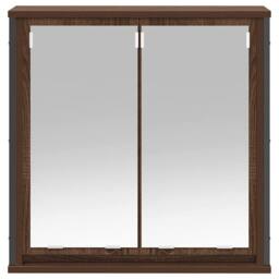 Berkfield Home Bathroom Wall Cabinet with Mirror Brown Oak 60x21x60 cm - Size: 60 x 21 x 60 cm - thumbnail 5