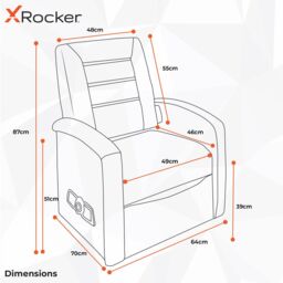 X Rocker Premier Jr Ottoman Gaming Armchair with 2.1 Audio & Storage in Black - thumbnail 6