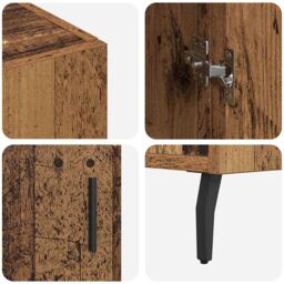 Berkfield Home Sideboard with Storage with Door Brown 90 x 34 x 80 cm Engineered wood - thumbnail 9