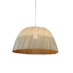 Lighting Collection Bamboo Ombre Stripe Petrol 58Cm Lamp Shade in Natural - thumbnail 2