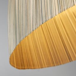 Lighting Collection Bamboo Ombre Stripe Petrol 58Cm Lamp Shade in Natural - thumbnail 4