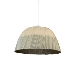 Lighting Collection Bamboo Ombre Stripe Petrol 58Cm Lamp Shade in Natural - thumbnail 3