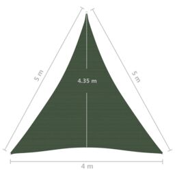 Berkfield Home Sunshade Sail 160 g/m ² Dark Green 4x5x5 m HDPE - thumbnail 6