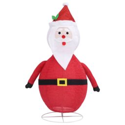 Berkfield Home Decorative Christmas Santa Claus Figure LED Luxury Fabric 120cm - thumbnail 5