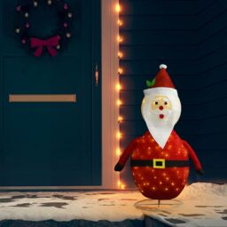 Berkfield Home Decorative Christmas Santa Claus Figure LED Luxury Fabric 120cm - thumbnail 1