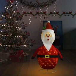Berkfield Home Decorative Christmas Santa Claus Figure LED Luxury Fabric 120cm - thumbnail 3