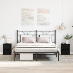 Berkfield Home Bedside Cabinets with Drawers 2 pcs Black Oak 30x30x40 cm - Size: 30 x 30 x 40 cm - thumbnail 4