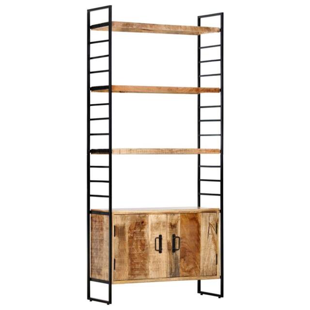 Berkfield Home 4-Tier Bookcase 80x30x180 cm Rough Mango Wood in Brown - Size: 80 x 30 x 180 cm - image 1