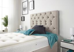 Somnior Premier Plush Velvet Sprung Memory Foam 4 Drawer Divan Bed Set with Upholstered Headboard in Silver - Size: Super King - thumbnail 3