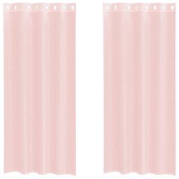 Berkfield Home Voile Curtains with Grommets 2 pcs Light Pink 140x245 cm - thumbnail 2
