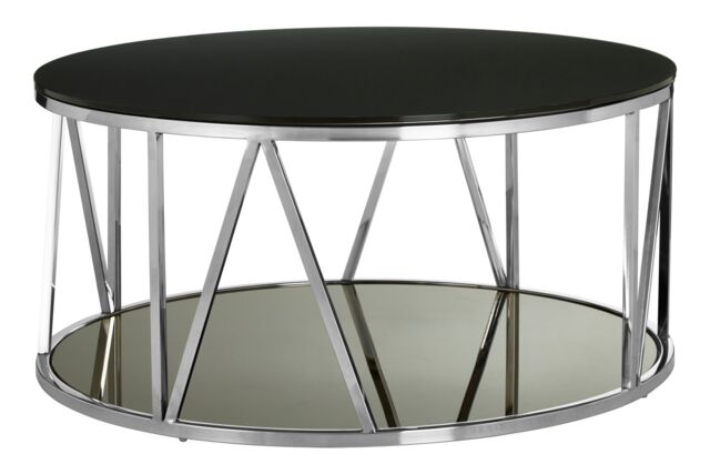 Orsina Elegant Round Rose Gold Finish Coffee Table, Modern Decorative Coffee Table, Durable Modern Coffee Table in Silver - image 1