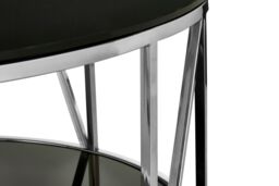 Orsina Elegant Round Rose Gold Finish Coffee Table, Modern Decorative Coffee Table, Durable Modern Coffee Table in Silver - thumbnail 4