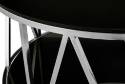 Orsina Elegant Round Rose Gold Finish Coffee Table, Modern Decorative Coffee Table, Durable Modern Coffee Table in Silver - thumbnail 3