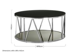 Orsina Elegant Round Rose Gold Finish Coffee Table, Modern Decorative Coffee Table, Durable Modern Coffee Table in Silver - thumbnail 5
