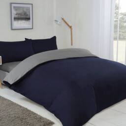 Voltico Reversible Duvet Cover Set - Double & King Sizes, 4 Colour Options in Dark Navy - thumbnail 2
