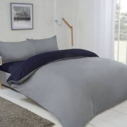 Voltico Reversible Duvet Cover Set - Double & King Sizes, 4 Colour Options in Dark Navy - thumbnail 4