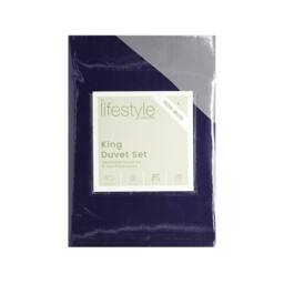 Voltico Reversible Duvet Cover Set - Double & King Sizes, 4 Colour Options in Dark Navy - thumbnail 6