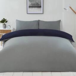 Voltico Reversible Duvet Cover Set - Double & King Sizes, 4 Colour Options in Dark Navy - thumbnail 3