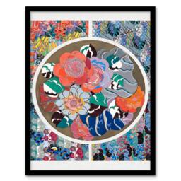 Artery8 Edouard Benedictus Framed Wall Art Print Floral Art Deco Pattern - Size: A4 - thumbnail 1