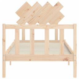 Berkfield Home Bed Frame with Headboard 90x200 cm Solid Wood in Brown - thumbnail 6