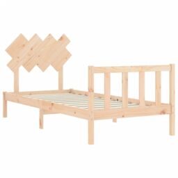 Berkfield Home Bed Frame with Headboard 90x200 cm Solid Wood in Brown - thumbnail 5