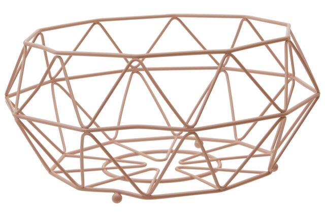 Orsina Gold Finish Fruit Basket, Stylish Wire Bowl For Displaying & Storing Fresh Fruit, Durable Metal in Pink - image 1